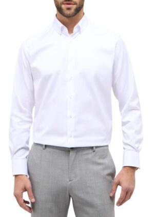 Chemise ETERNA blanche col boutonné modern fit 8817etm