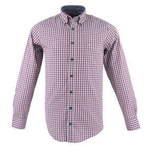 chemise homme carreaux lie de vin CASAMODA Casual Fit