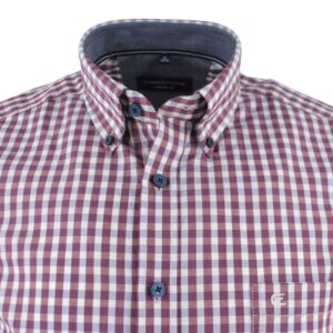 chemise homme carreaux lie de vin CASAMODA Casual Fit