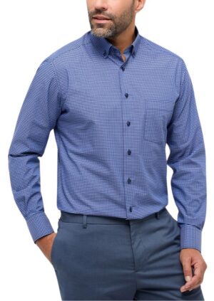 Chemise homme ETERNA vichy bleu et marine modern fit 8913etm
