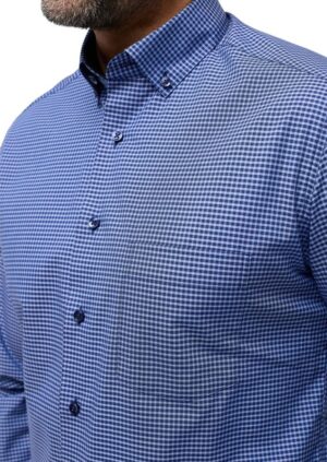 Chemise homme ETERNA vichy bleu et marine modern fit 8913etm