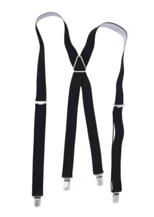 Bretelles homme noir uni et longues par HUGO SPIECKER