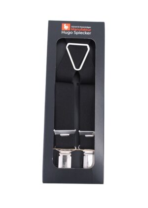Bretelles homme noir uni et longues par HUGO SPIECKER