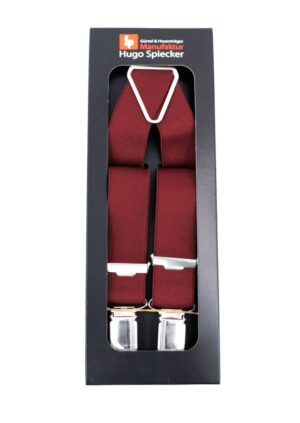 Bretelles homme unies en bordeaux par Hugo Spiecker