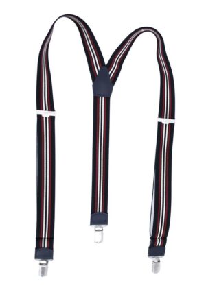 Bretelles 3 pinces rayées marine/rouge/blanc Hugo Spiecker