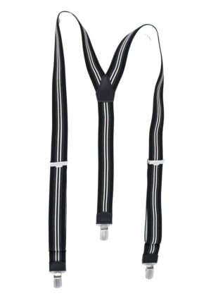 Bretelles 3 clips noir/gris/blanc embouts cuir