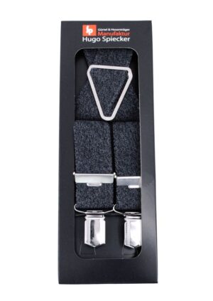 Bretelles homme chiné gris grande longueur HUGO SPIECKER