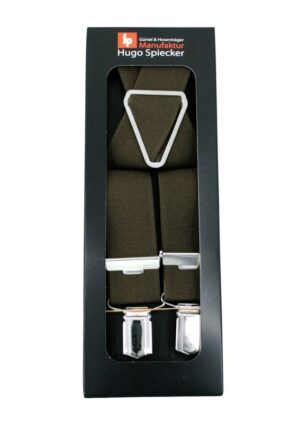 Bretelles homme vert kaki 4 pinces HUGO SPIECKER