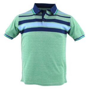 polo homme vert rayé bleu MONTE CARLO