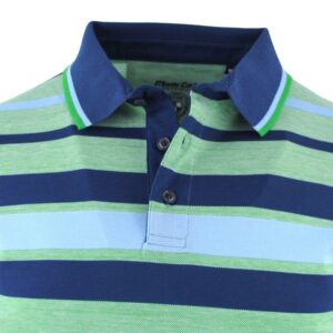 polo homme vert rayé bleu MONTE CARLO