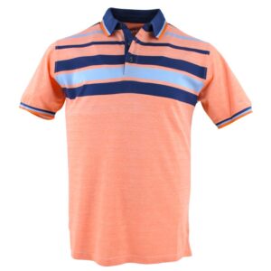 polo homme orange rayé bleu MONTE CARLO