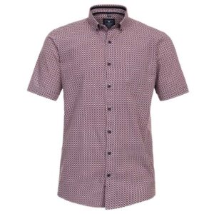 chemise homme coupe large Redmond imprimée rouge col boutonné