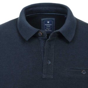 Sweat coton bleu col polo REDMOND