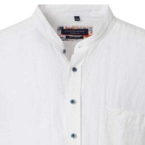 chemise col mao 100% lin CASA MODA en blanc ciel coupe Casual Fit