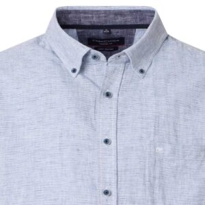 chemisette bleu chiné en mélange lin et coton CASA MODA Casual Fit