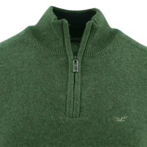 pull BEST GUEST zip col montant kaki 80% laine 703bg
