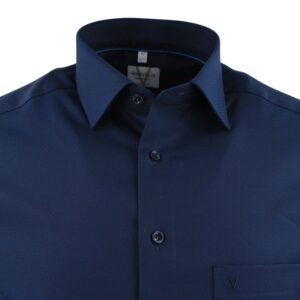 Chemise homme MARVELIS bleu marine micro-imprimée bleu  Modern Fit