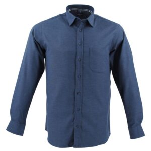 Chemise chaude homme MARVELIS uni bleu Casual Fit
