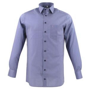 Chemise homme imprimée MARVELIS violet et bleu Modern Fit