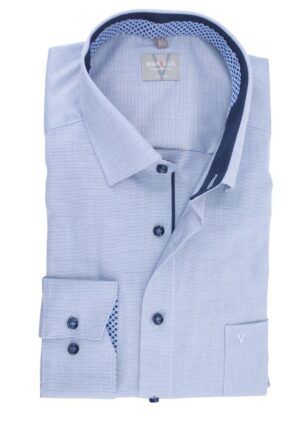 Chemise coupe large MARVELIS bleu chiné Comfort Fit