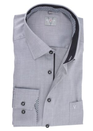Chemise coupe large MARVELIS gris chiné Comfort Fit
