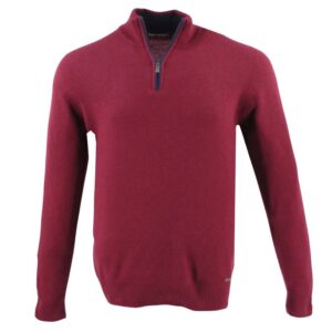 pull homme BEST GUEST laine, cachemire, viscose bordeaux col camionneur 228760bg