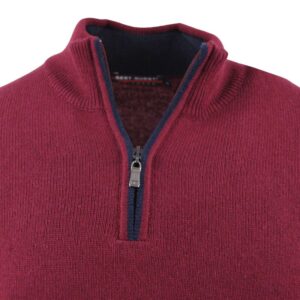 pull homme BEST GUEST laine, cachemire, viscose bordeaux col camionneur 228760bg
