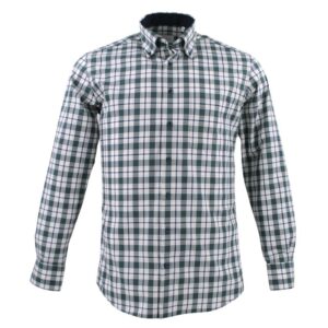 Chemise homme ETERNA carreaux vert et écru Modern Fit
