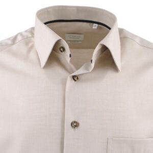 Chemise homme ETERNA coton structuré beige Modern Fit