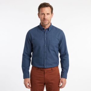 Chemise chaude homme MARVELIS uni bleu Casual Fit