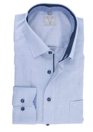 Chemise coupe large MARVELIS bleu chiné Comfort Fit