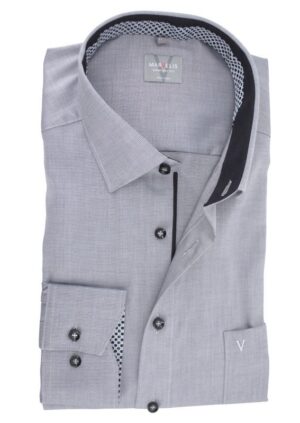 Chemise coupe large MARVELIS gris chiné Comfort Fit