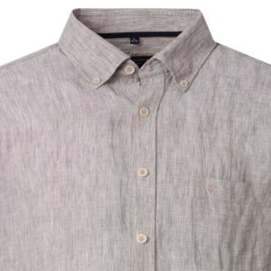 chemise manches courtes 100% lin CASA MODA beige coupe Casual Fit