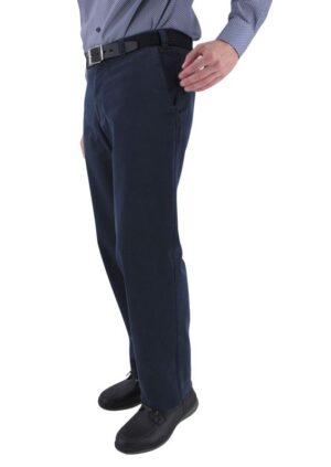 Pantalon MENS bleu coton micro-imprimé modèle MADRID 4453Med