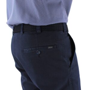 Pantalon MENS bleu coton micro-imprimé modèle MADRID 4453Med