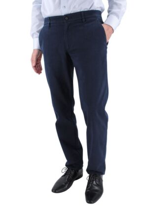 Pantalon MENS bleu coton micro-imprimé modèle SEATTLE 4453