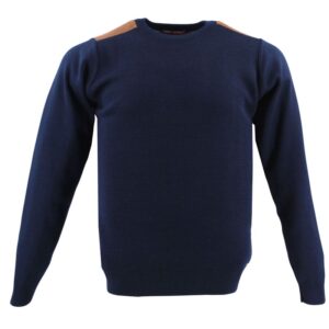 pull homme col rond marine bi-aspect BEST GUEST 220271bg