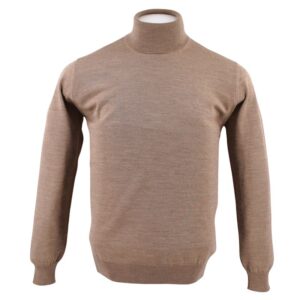 pull homme col roulé beige foncé BEST GUEST 314R