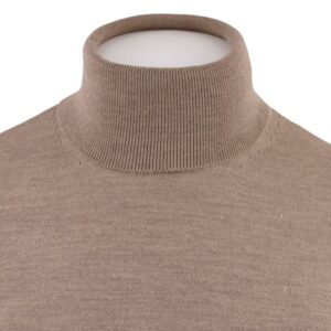 pull homme col roulé beige foncé BEST GUEST 314R