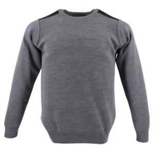 pull homme col rond gris bi-aspect BEST GUEST 220271bg