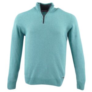 pull BEST GUEST laine, cachemire, viscose vert d’eau col camionneur 228760bg