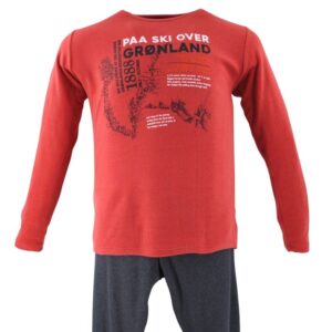 tenue d’intérieur interlock MASSANA t-shirt rouge pantalon gris