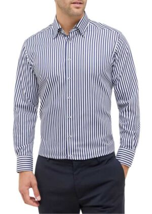chemise larges rayures ETERNA modern fit bleu