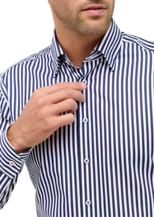 chemise larges rayures ETERNA modern fit bleu