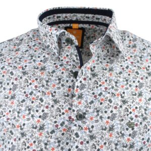 chemise REDMOND motif feuilles vertes