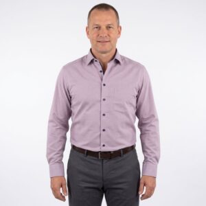 Chemise homme MARVELIS Modern Fit bordeaux chiné