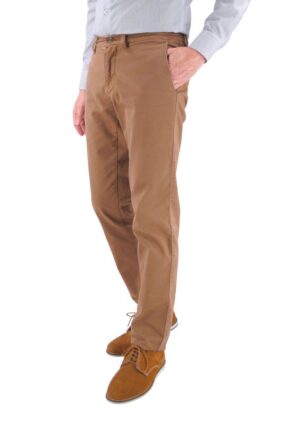 Pantalon chino slim LCDN chocolat au lait Hacket