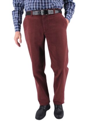 Pantalon peau de pêche MENS Madrid lie de vin x-tend 2046Med