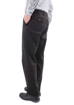 Pantalon homme en velours petit côtelé LCDN anthracite Sénior Lycra