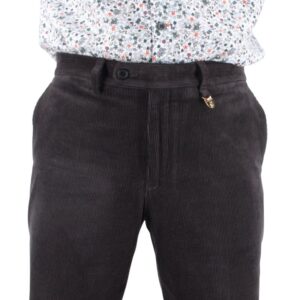 Pantalon homme en velours petit côtelé LCDN anthracite Sénior Lycra